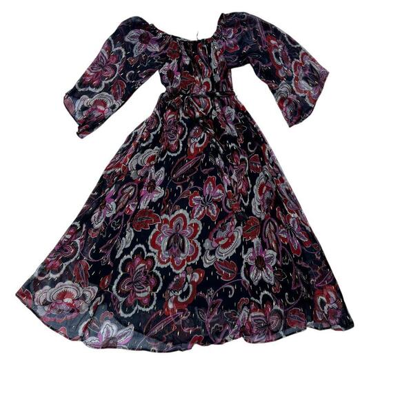 By Anthropologie Sweeping Off-The-Shoulder Maxi Dress Size XL Floral Flowy - Picture 6 of 16